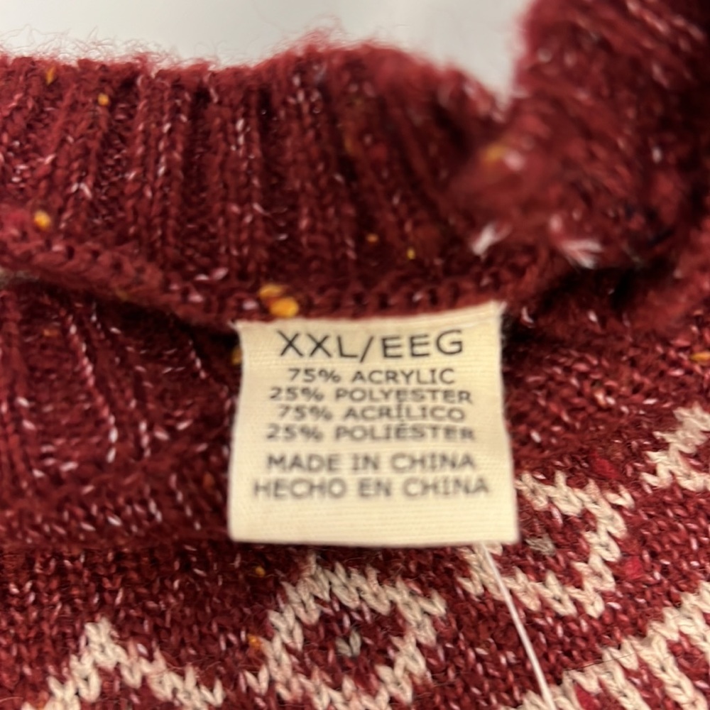 Original Weatherproof Winter Pattern Sweater-Cranberry-Navy-XXL - Picture 5 of 7